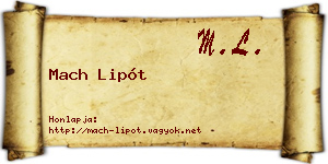 Mach Lipót névjegykártya